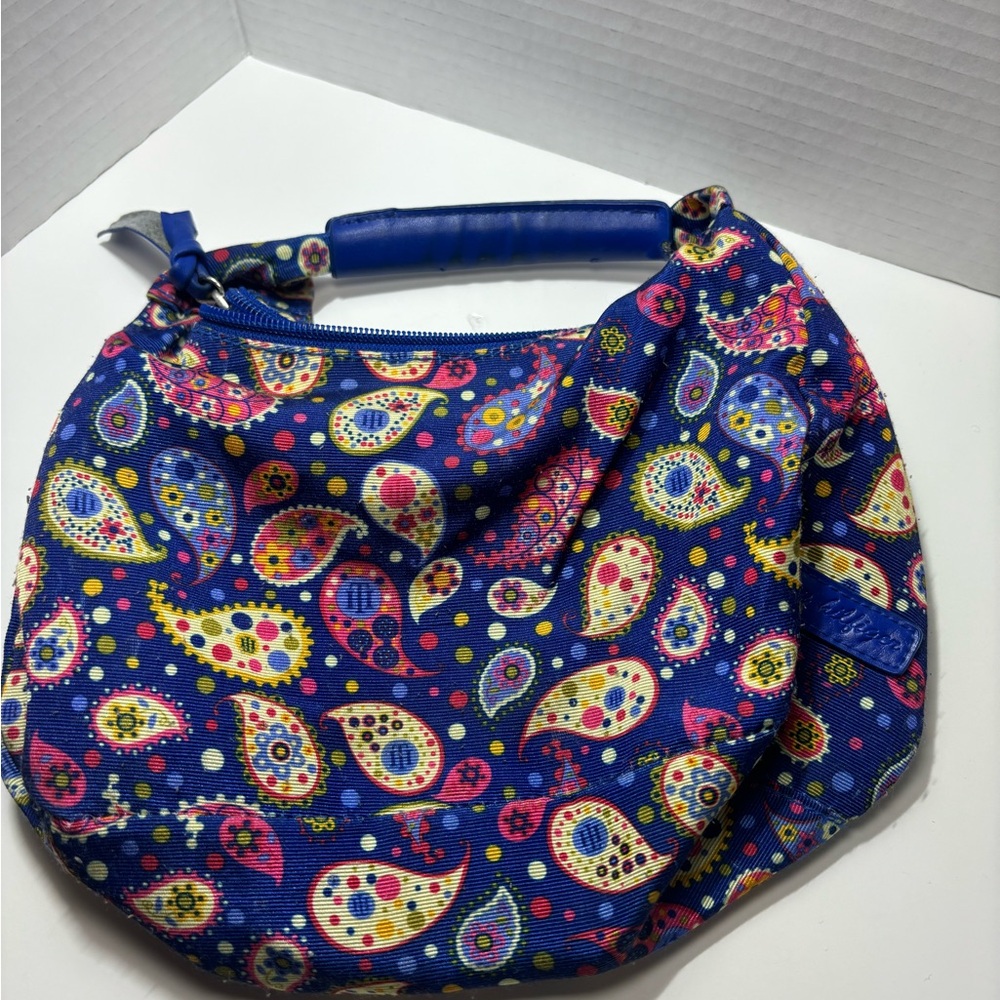 Vintage Tommy Hilfiger Blue Paisley HT logo Tote Bag Nylon‎ Changeable Shape - Picture 2 of 13